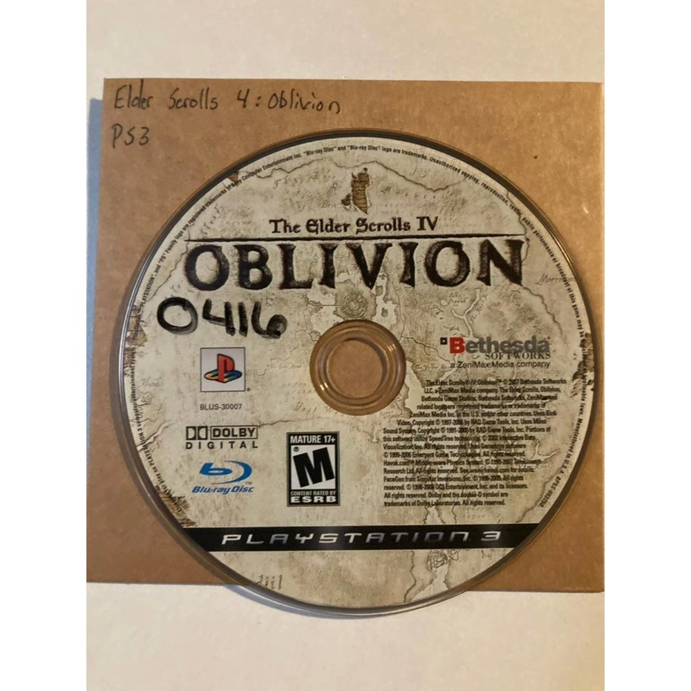 Elder Scrolls 4 Oblivion PS3 No Case